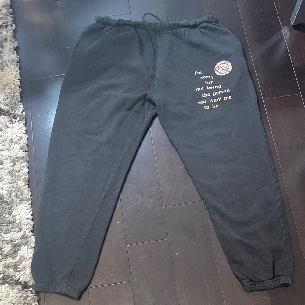 Marc Jacobs x Magda Archer joggers Black Sweatpants w/ Graphic Print size Small